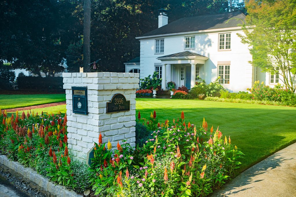 Mailbox with landscaping