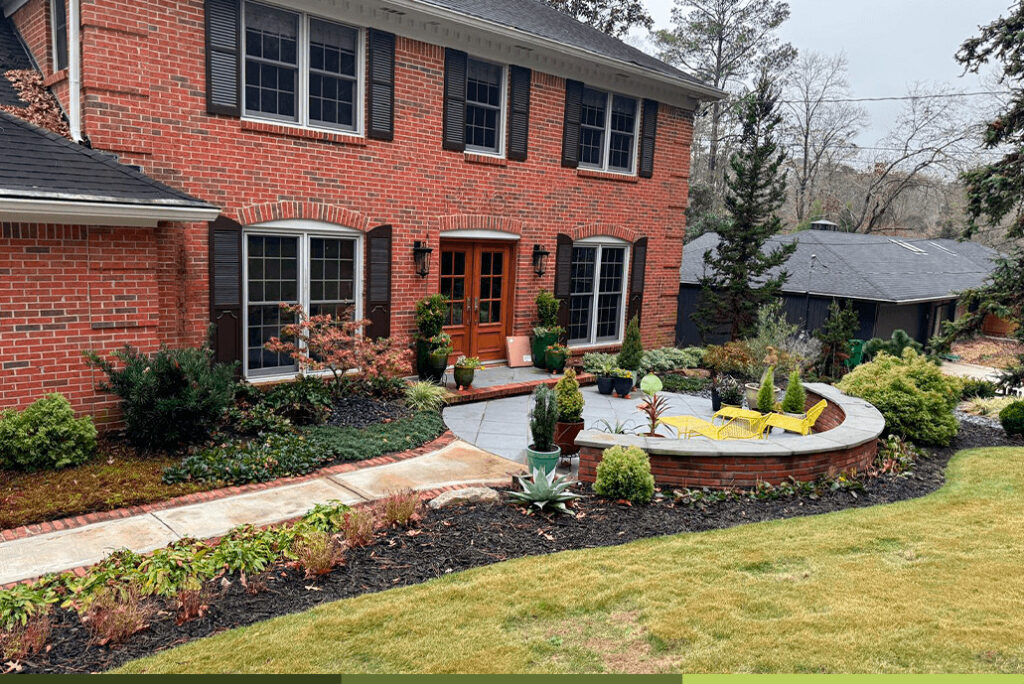 Beautiful brick house with landscaped garden